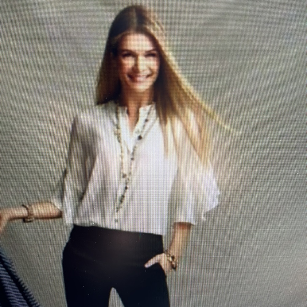 Cabi White Button Down Float Blouse - image 3